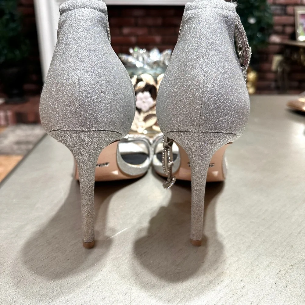 Beautiful Silver Rhinestone Strap Sandals - Picture 3 of 4
